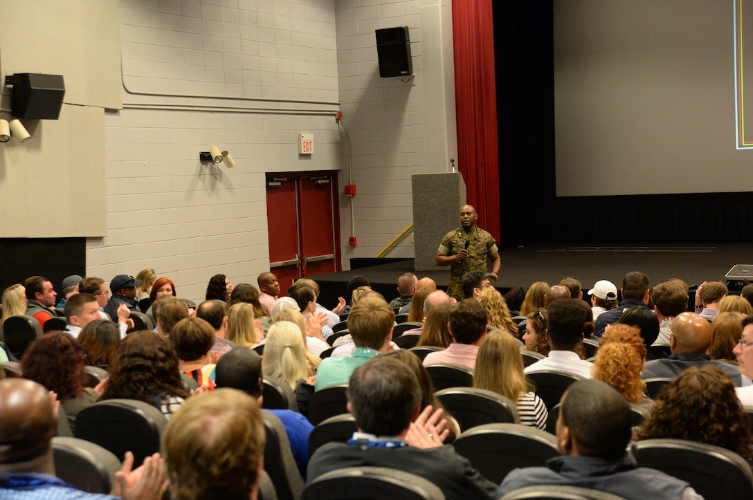 Nearly 200 leaders from around the state of Georgia visited Marine Corps Logistics Base Albany recently. For the first time since 2005, the current class visited Albany, Ga., to learn about some of the major employers and the community as a whole. 
According to program organizers, the ultimate goal of each visit is to experience the different communities and "potentially take some of what they leaned back their own community."
Their visit consisted of MCLB Albany and Marine Corps Logistics Command overviews, a tour of Marine Force Storage Center, Marine Depot Maintenance Command and a military working dog demonstration.