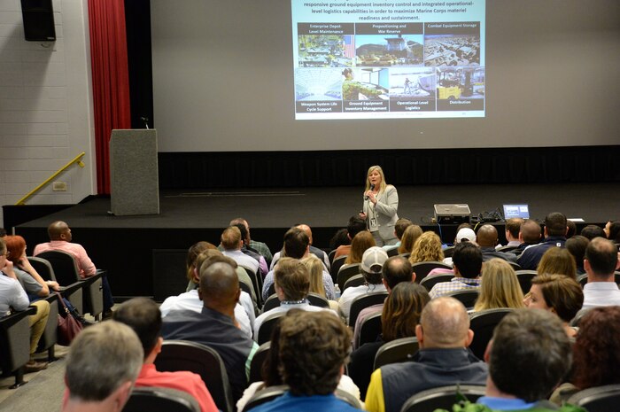 Nearly 200 leaders from around the state of Georgia visited Marine Corps Logistics Base Albany recently. For the first time since 2005, the current class visited Albany, Ga., to learn about some of the major employers and the community as a whole. 
According to program organizers, the ultimate goal of each visit is to experience the different communities and "potentially take some of what they leaned back their own community."
Their visit consisted of MCLB Albany and Marine Corps Logistics Command overviews, a tour of Marine Force Storage Center, Marine Depot Maintenance Command and a military working dog demonstration.