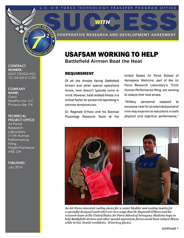 Usafsam Working To Help Battlefield Airmen Beat The Heat Air