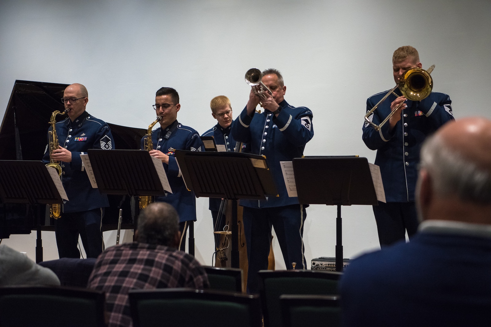 Members of the Airmen of Note perform at the The Lyceum, Alexandria, Virginia's History Museum, on March 7th as part of The U.S. Air Force Band's Chamber Concert Series.