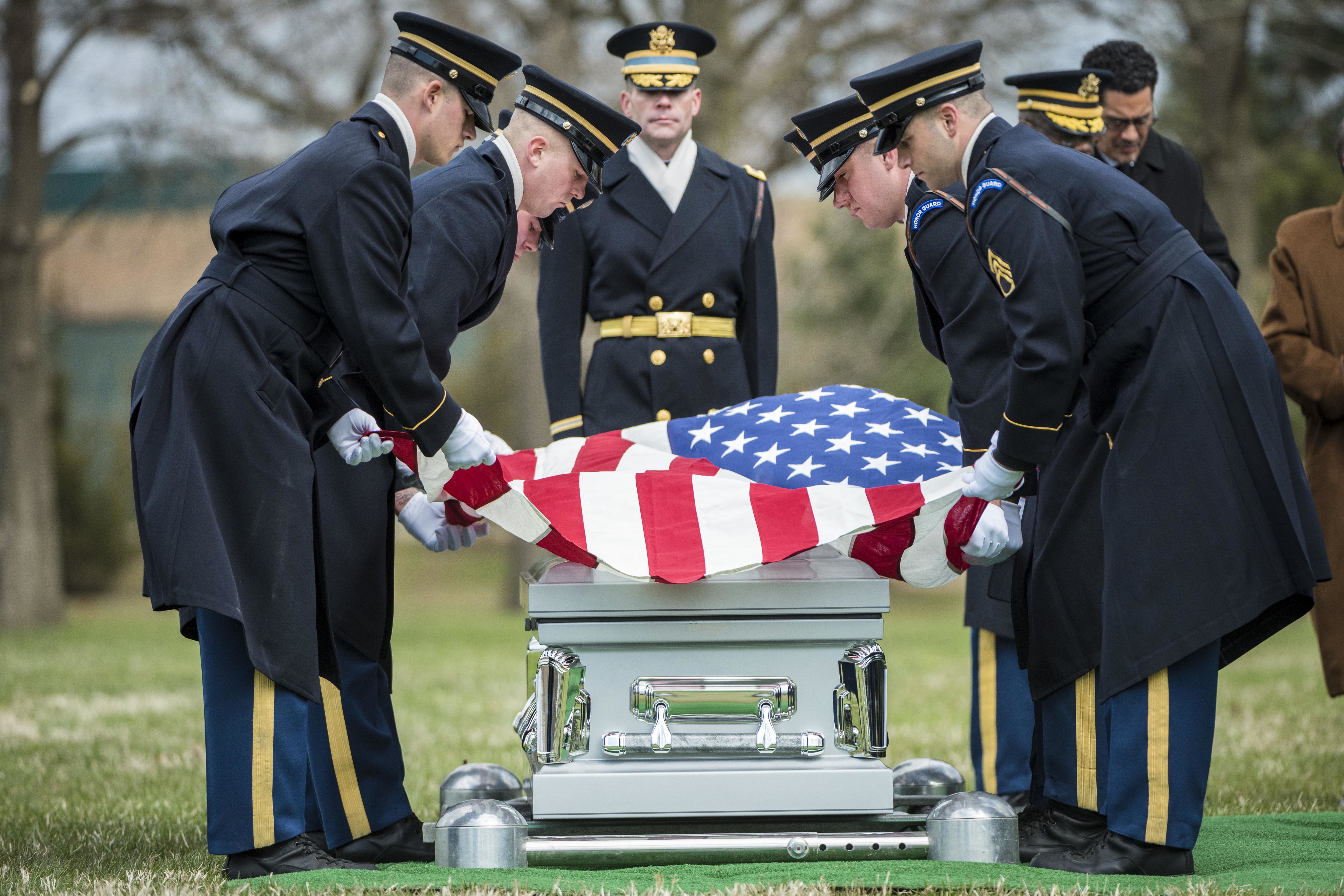 American flag store on casket