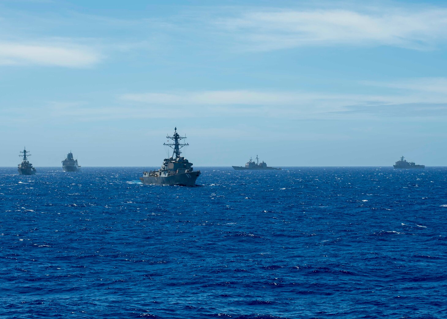 U.S. Navy warships train together to increase the tactical proficiency, lethality, and interoperability of participating units in an Era of Great Power Competition.