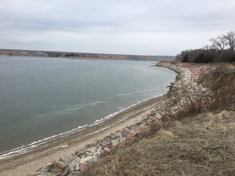 Fort Randall Dam after releases are increased to 8,000 cfs. Releases were stopped at Fort Randall Dam from March 13-23. Aside from a two-day release of 20,000 acre feet that occurred between March 16-17.