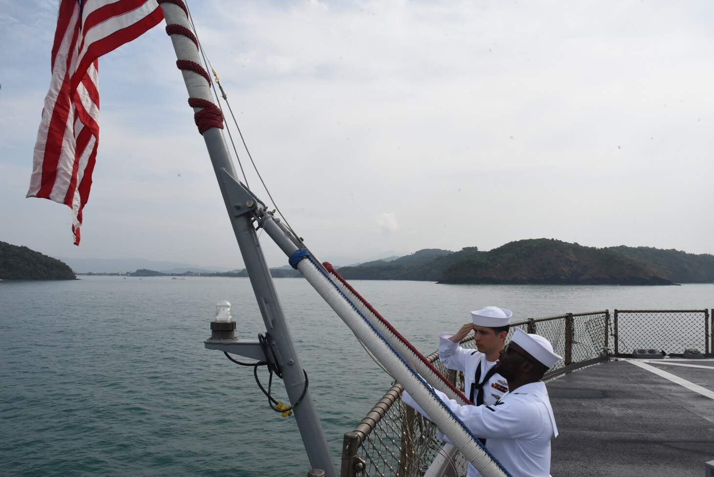 LANGKAWI, Malaysia (25 March, 2019)  U.S. 7th Fleet Flagship, USS Blue Ridge (LCC 19), and guided-missile destroyer, USS Preble (DDG 88), arrive in Langkawi, Malaysia ahead of the Langkawi International Maritime and Aerospace (LIMA) Exhibition. Blue Ridge and Preble are operating in the Indo-Pacific region to enhance interoperability with partners and serve as a ready-response force for any type of contingency.