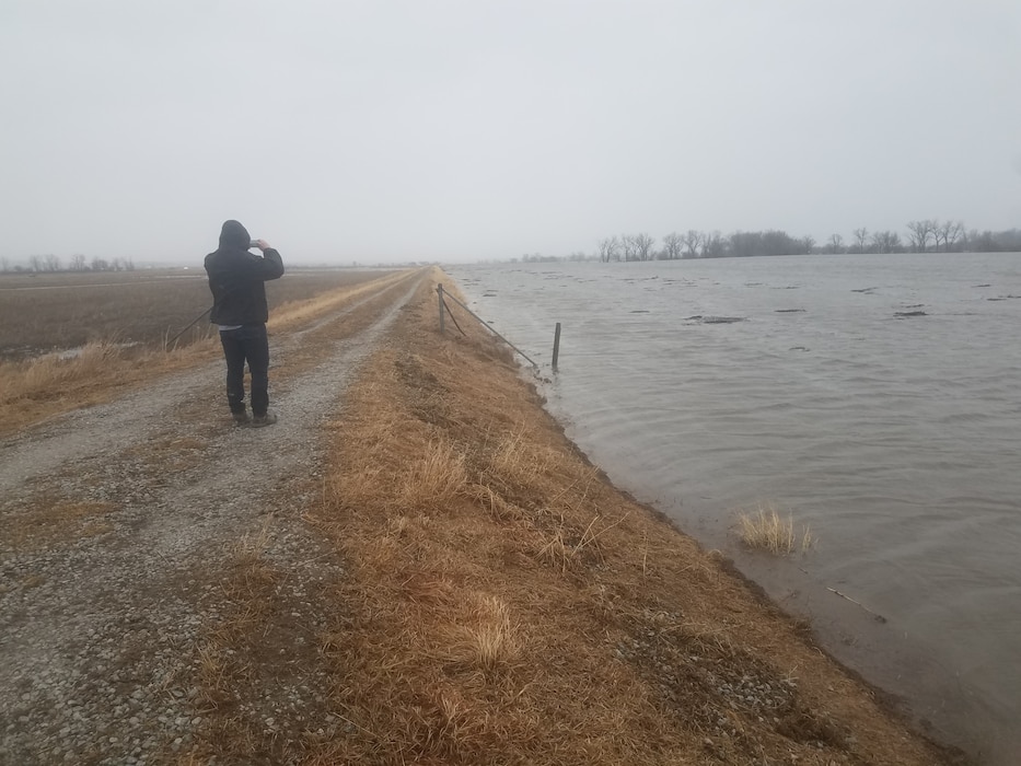 L611-614 South of HWY34 Looking Downstream Mar.14, 2019. (Photo by USACE, Omaha District)