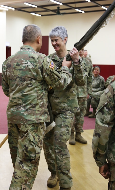 Chief Warrant Officer Five Vikki Hecht assumed responsibility as the Command Chief Warrant Officer of the 7th Mission Support Command during a ceremony March 23 at the Kaiserslautern Community Activity Center, Germany.