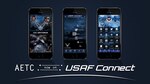 An illustration of the AF Connect app and Air Education and Training Command's sub-app. AF Connect is a mobile app that augments command communication by placing multiple resources in a single location.