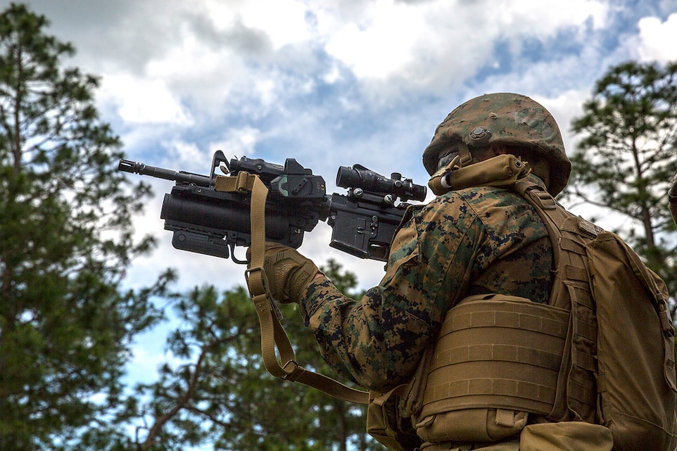 Marines Perform Arduous Evaluation Of New Grenade Launcher Marine   170606 M AM926 014.JPG