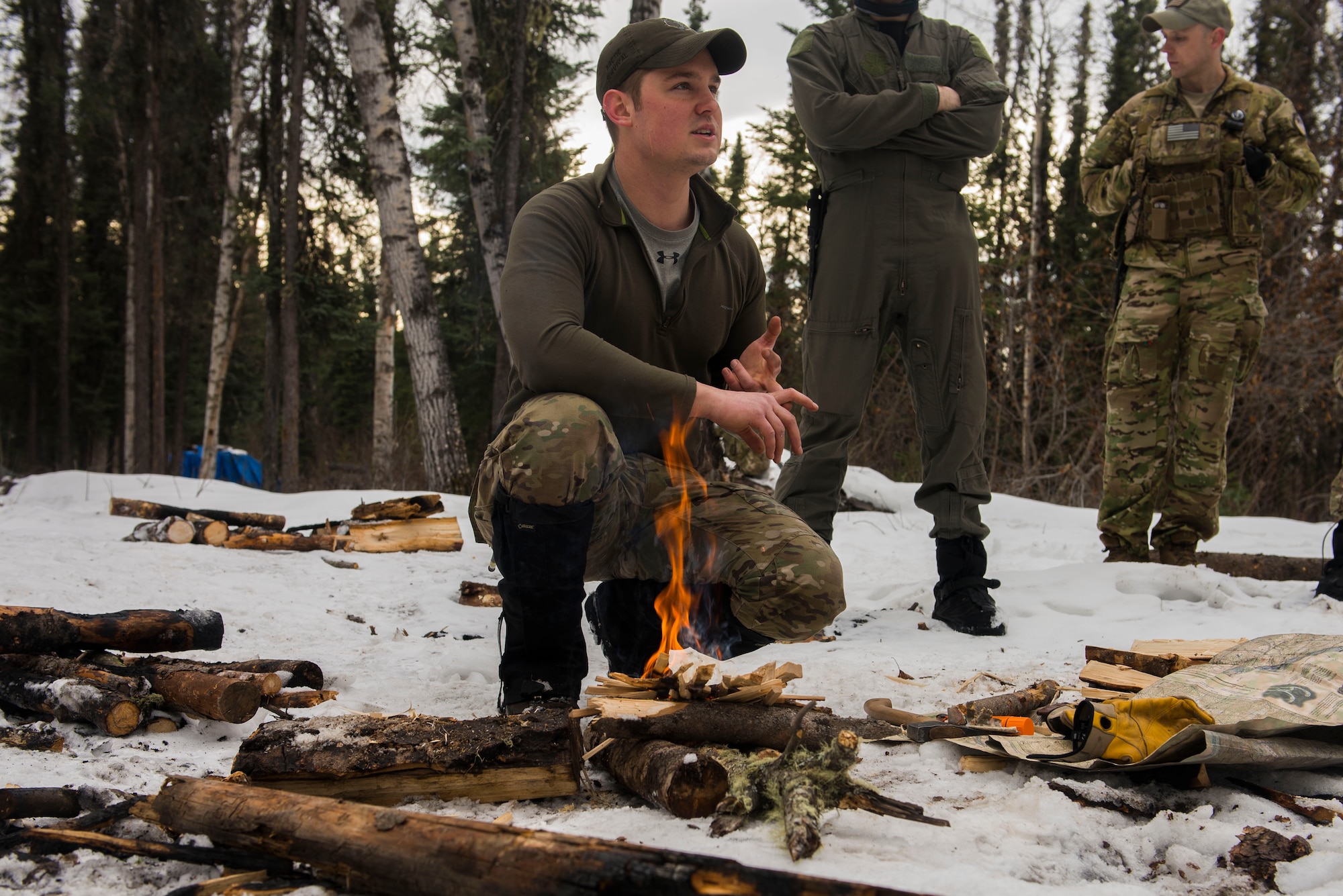 The five-day course teaches the basic survival skills such as preparing fire wood, building a fire with minimal tools and resources, catching food and signaling methods.