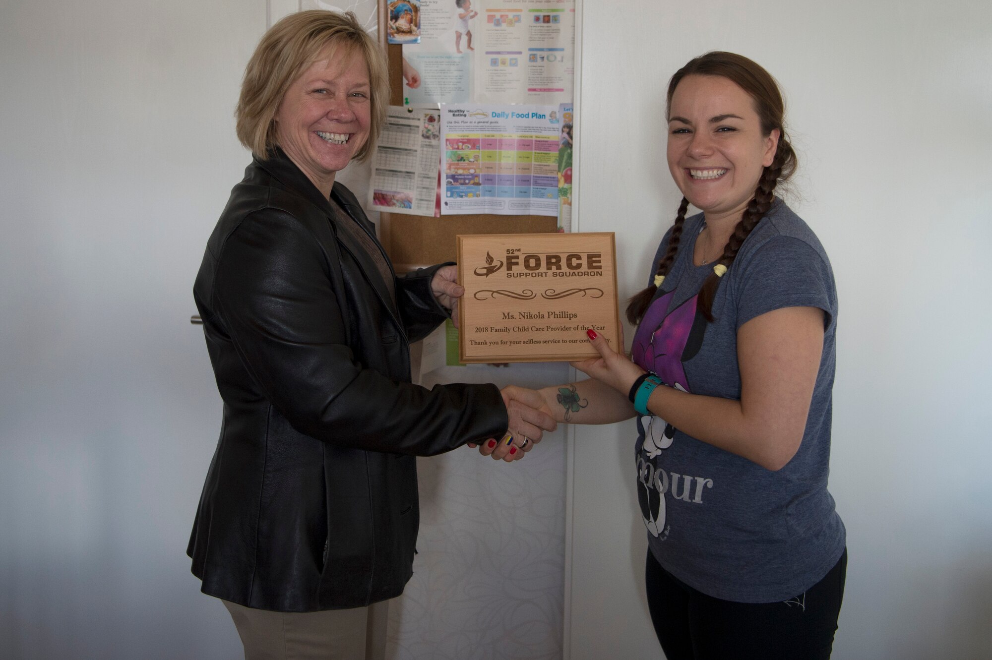 The Provider of the Year award highlights a community member who provides child care out of their home and allows our Airmen time to complete the mission