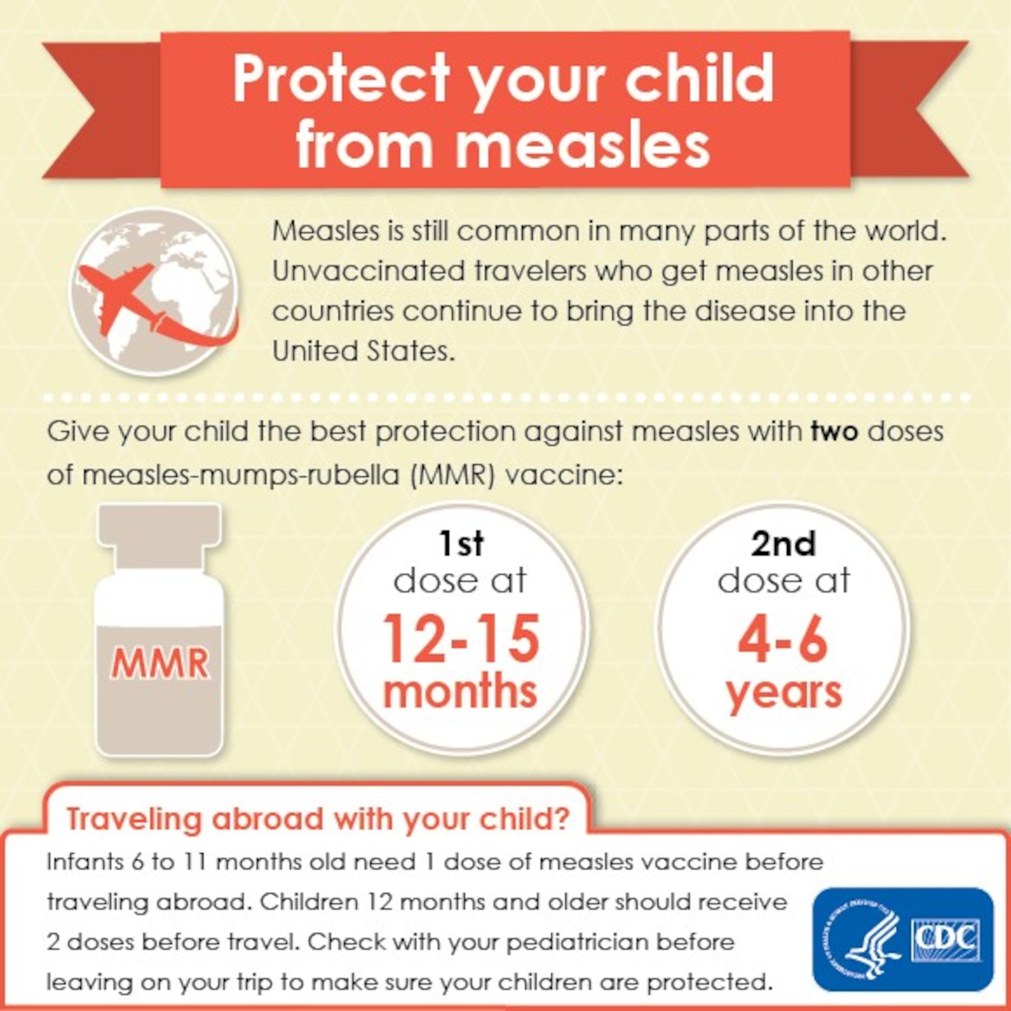 Measles can be serious in all age groups; however, children younger than 5 years and adults older than 20 years are more likely to suffer from measles complications, to include ear infections, pneumonia, and diarrhea. Check with the 75th Medical Group’s Immunizations clinic to ensure you and your families’ recommended vaccinations are current and up-to-date.