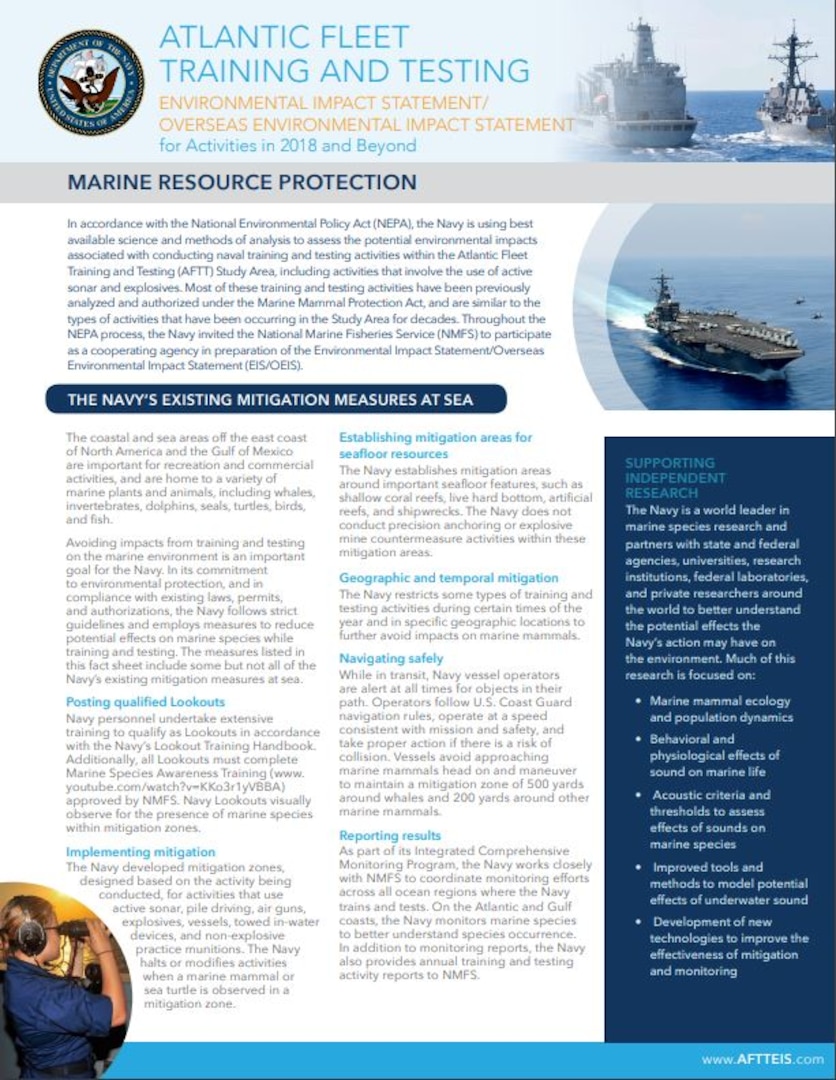Marine Resource Protection - Fact Sheet Thumbnail