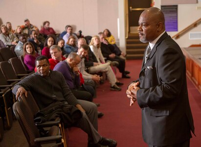 Air Force Reserve Equal Opportunity Programs director emphasizes introspection during visit to NUWC Division Newport