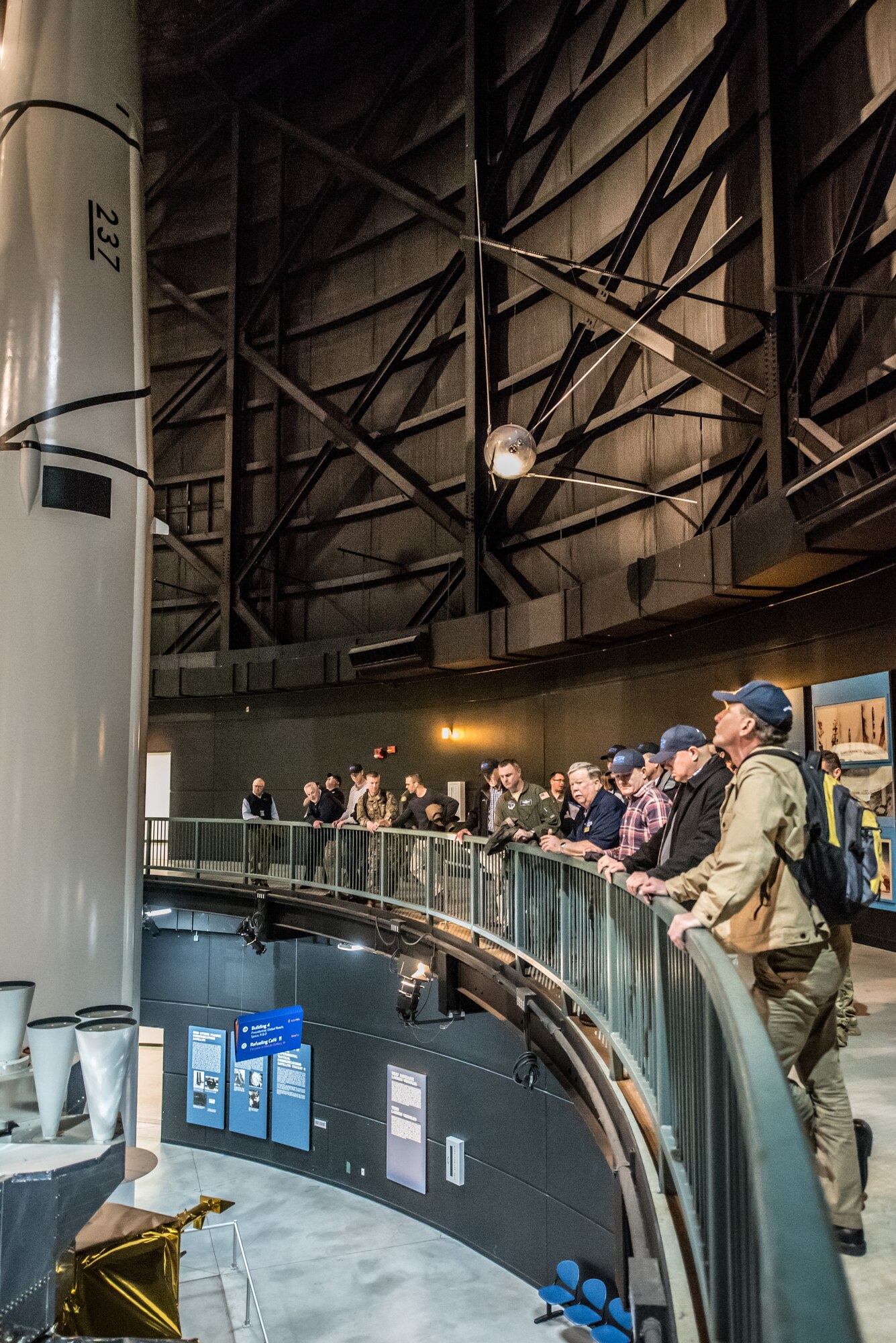 More than two-dozen civilian employers tour the National Museum of the United States Air Force at Wright-Patterson Air Force Base, Ohio, March 15, 2019, with Airmen from the 123rd Airlift Wing and representatives of the Kentucky Committee for Employer Support of the Guard and Reserve. The employers were participating in an ESGR “Bosslift,” which enhances awareness and understanding between National Guardsmen and the civilian employers for whom they work when they’re not on duty. (U.S. Air National Guard photo by Staff Sgt. Joshua Horton)