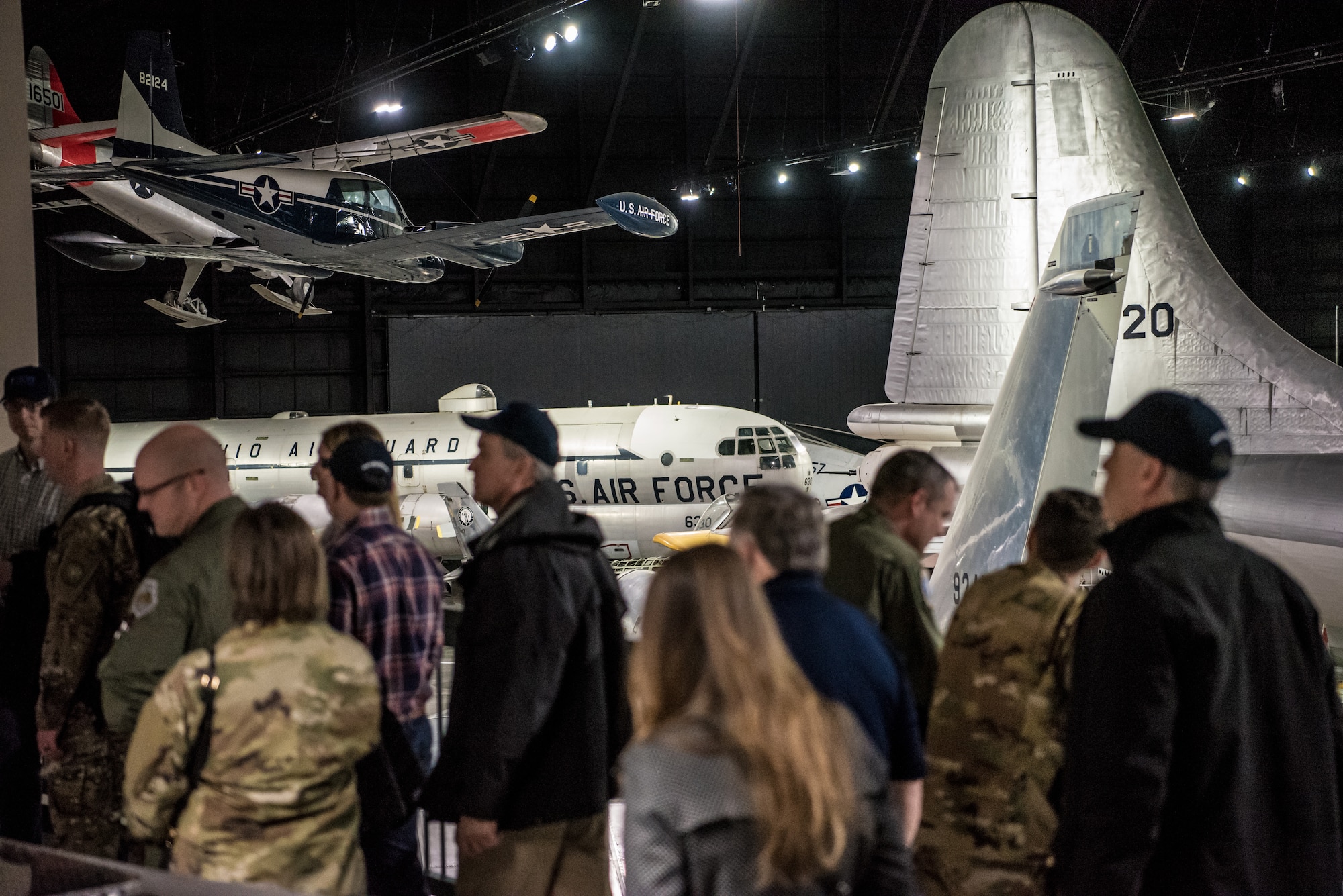 More than two-dozen civilian employers tour the National Museum of the United States Air Force at Wright-Patterson Air Force Base, Ohio, March 15, 2019, with Airmen from the 123rd Airlift Wing and representatives of the Kentucky Committee for Employer Support of the Guard and Reserve. The employers were participating in an ESGR “Bosslift,” which enhances awareness and understanding between National Guardsmen and the civilian employers for whom they work when they’re not on duty. (U.S. Air National Guard photo by Staff Sgt. Joshua Horton)