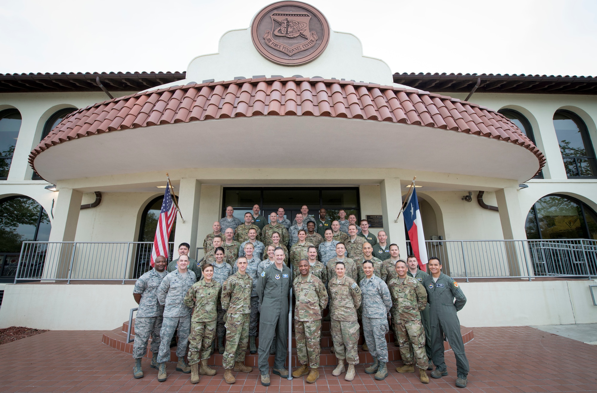 Squadron commanders from across the Air Force pose for a group photo at the Air Force’s Personnel Center, Joint Base San Antonio-Randolph, Texas, March 20, 2019.