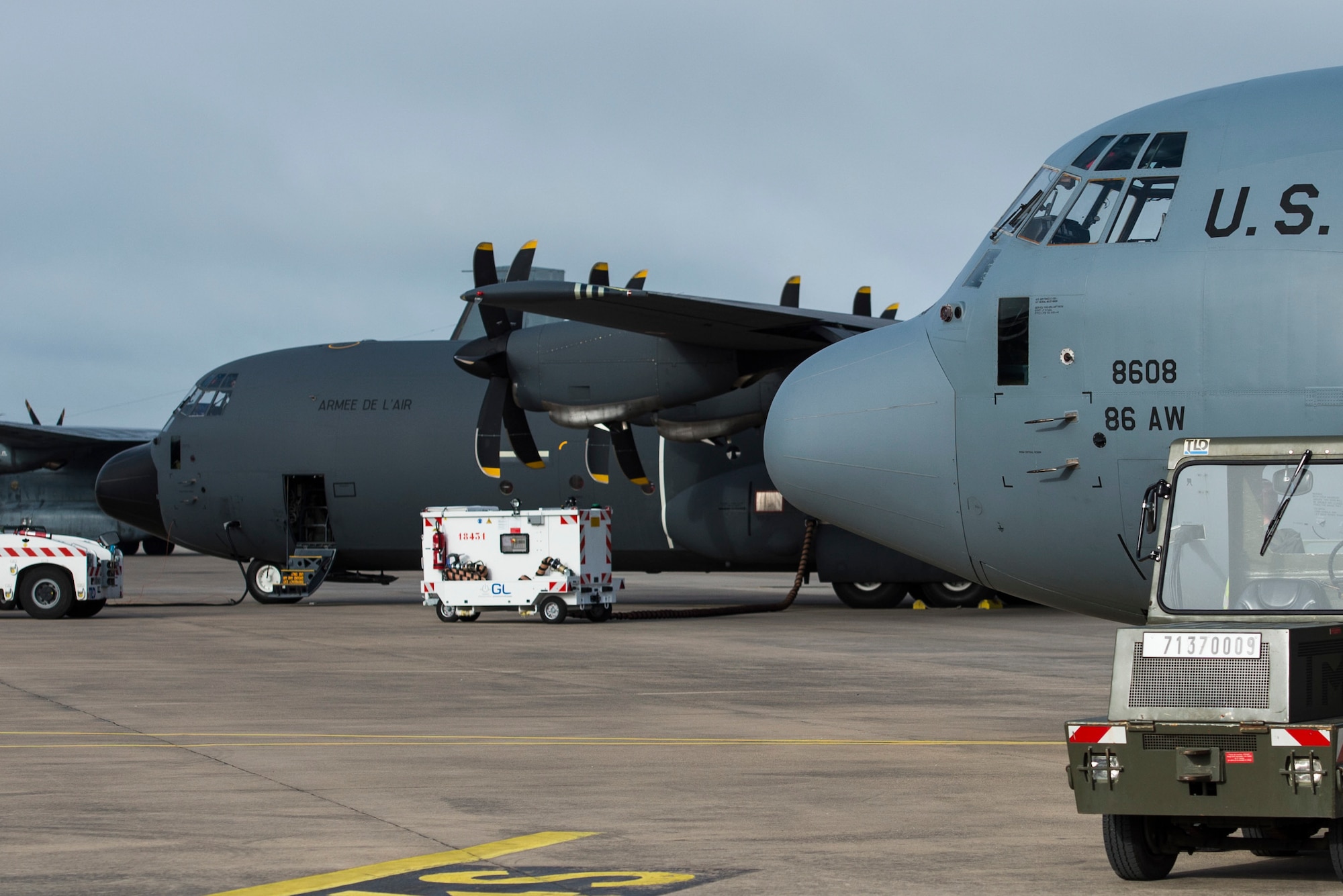 Members of the 37th Airlift Squadron traveled to Orleans-Bricy Air Base, France to work with the 2/61 Transport Squadron Franche Comte and their transition to the new C-130J Super Hercules March 18-19, 2019.