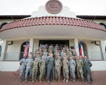 Squadron commanders from across the Air Force pose for a group photo at the Air Force’s Personnel Center, Joint Base San Antonio-Randolph March 20. During the four-day squadron commander course, they visited with AFPC leaders and subject matter experts to discuss key issues and processes about AFPC’s talent management and care for Airmen and families.