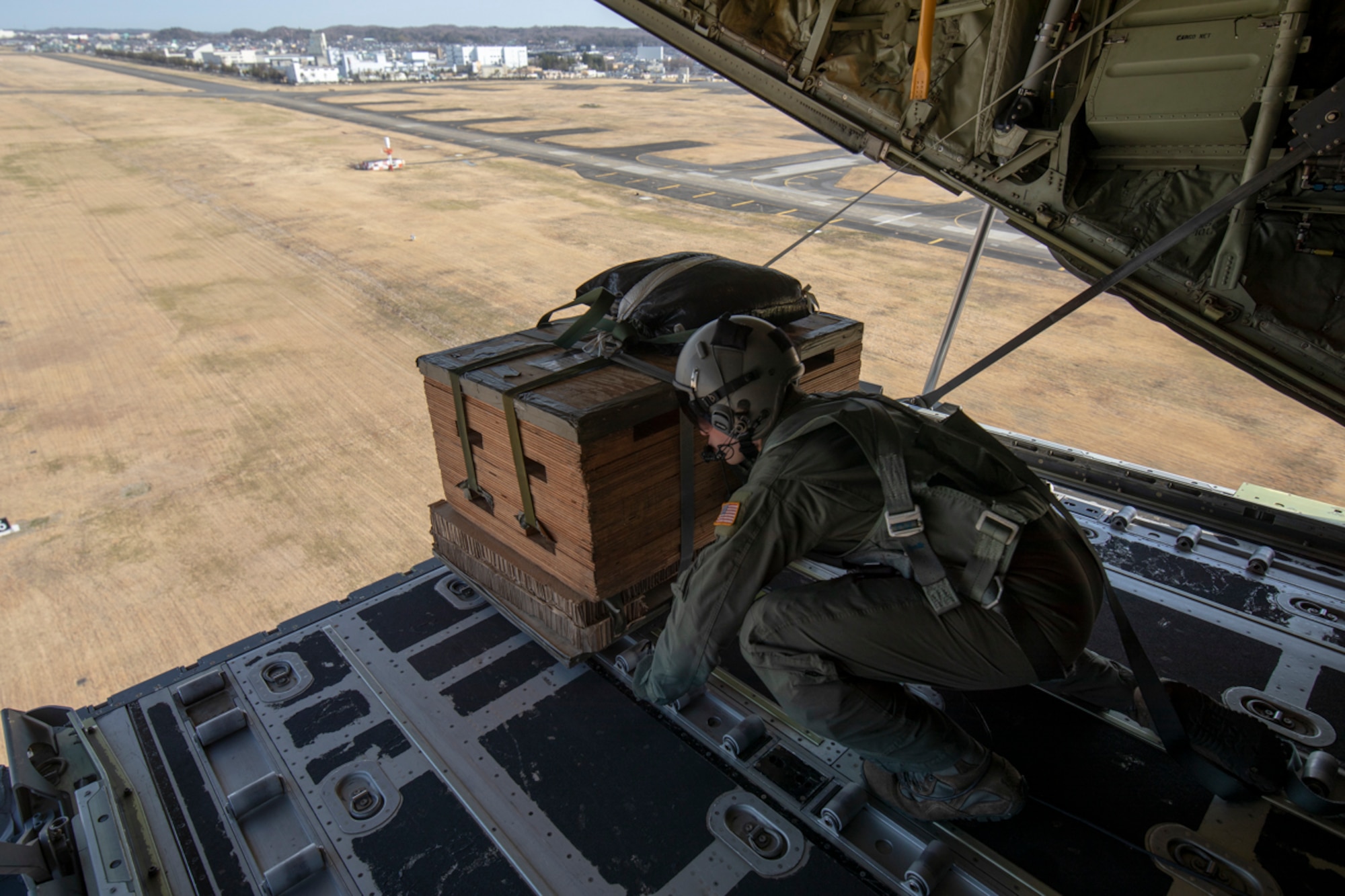 Airman 1st Class Matthew Pfeffer, 36th Airlift Squadron C-130J loadmaster