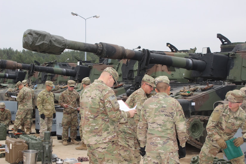 405th AFSB issues more than 700 pieces of armored Army Prepositioned Stocks 2 at DPTA, Poland, March 23.