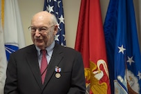 Deputy Secretary of Defense Bob Work hosts a retirement farewell ceremony for Andy Marshall at the Pentagon in Washington D.C., Jan. 5, 2015.