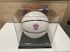 White basketball in a display case