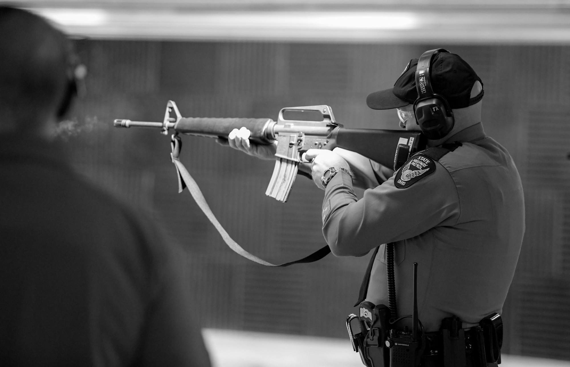 The OSHP used the firing range at YARS for three days of training, marking the first use of the new $8.5 million facility by a community partner of the 910th Airlift Wing.