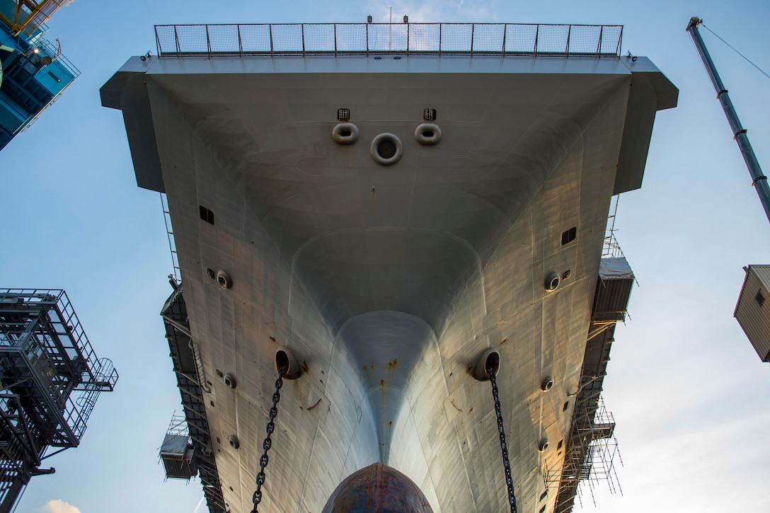 The underneath of a ship.