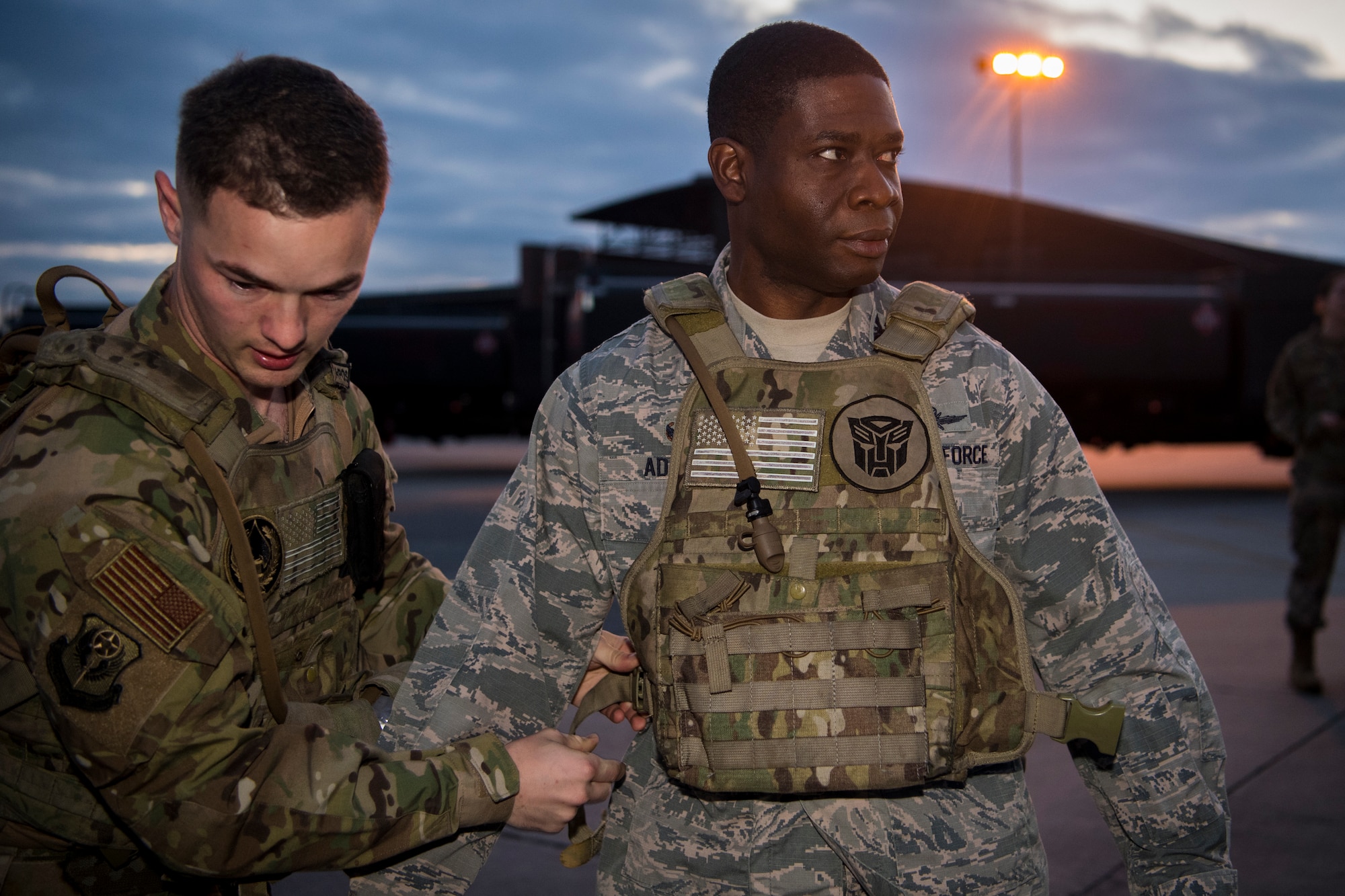 Col. Terrence Adams, 628th Air Base Wing commander, prepares to try out for the 628th Logistics Readiness Squadron fuels management flight forward area refueling point team March 26, 2019, at Joint Base Charleston, S.C.
