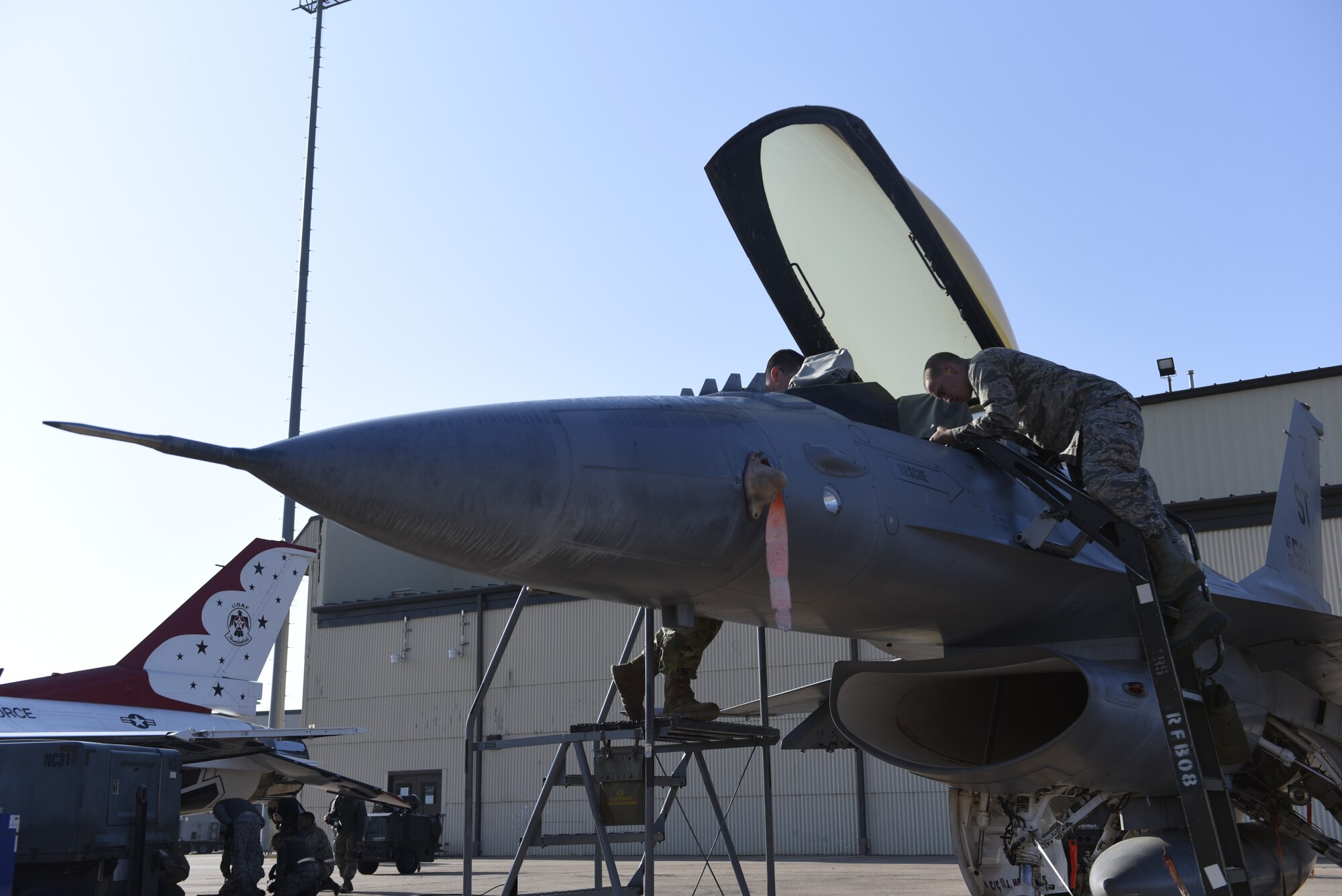 Sheppard Airmen perform a safe for maintenance check