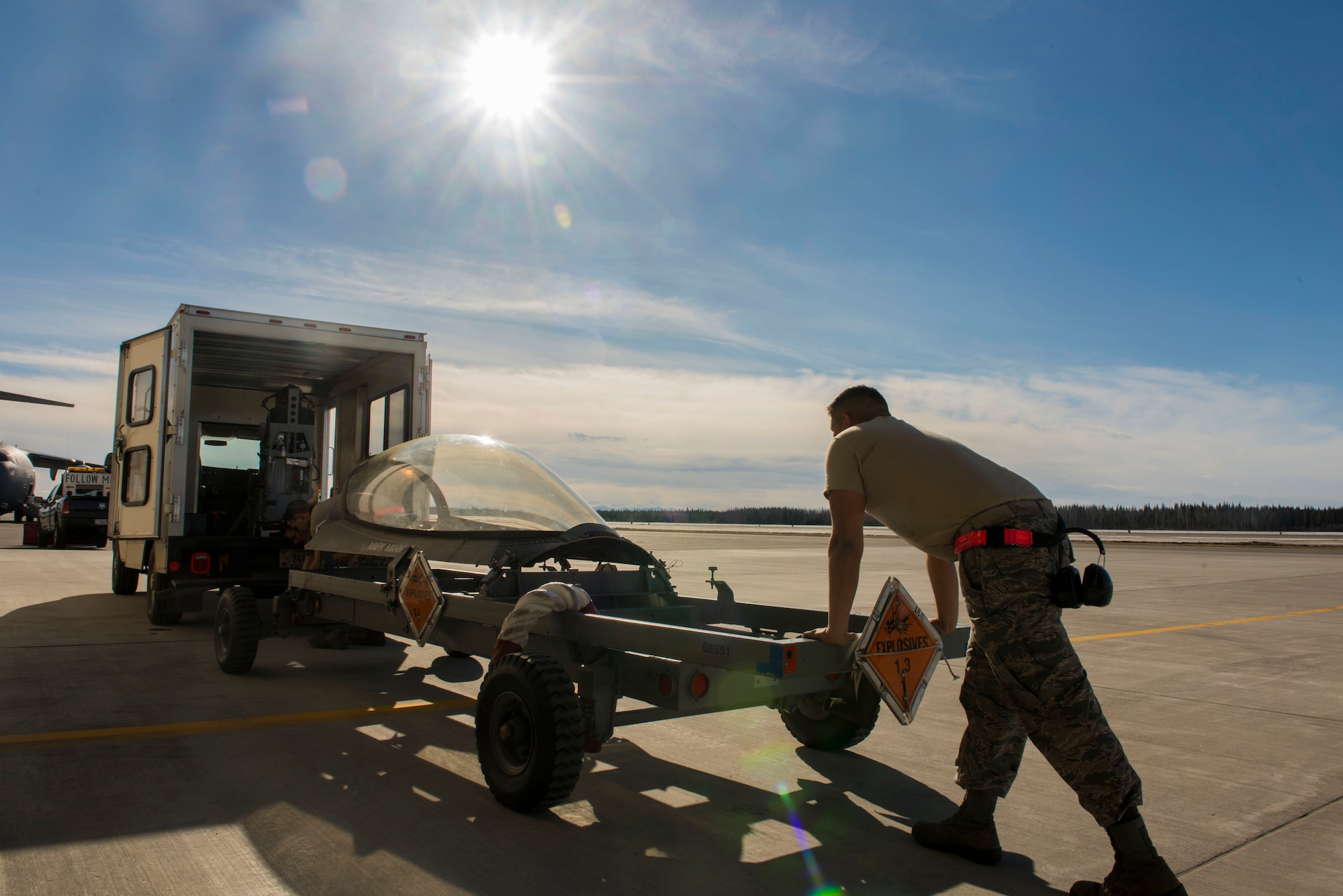 Egress maintenance includes time changes on explosives in the ejection seat, cockpit and canopy.