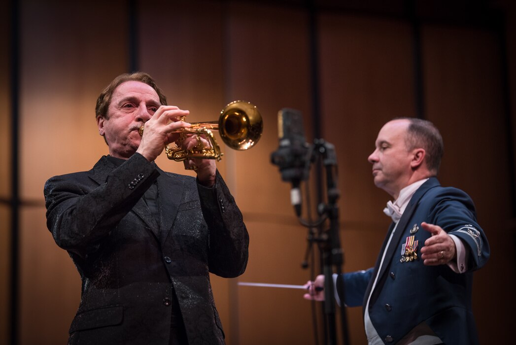 World-renowned trumpeter, Allen Vizzutti, performs on The United States Air Force Band's 2019 Guest Artist Series. The concert took place on Jan. 24, 2019, at the Rachel M. Schlesinger Concert Hall and Arts Center in Alexandria, Va. (U.S. Air Force photo by Chief Master Sgt. Kevin Burns)