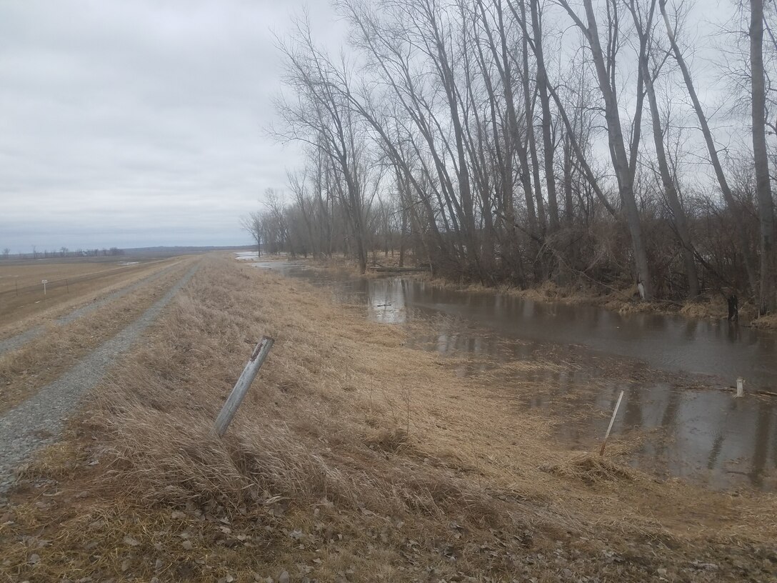 Photo shows levee L550 breach effects near Watson, Missouri Mar. 14, 2019 (Photo by USACE, Omaha District)
