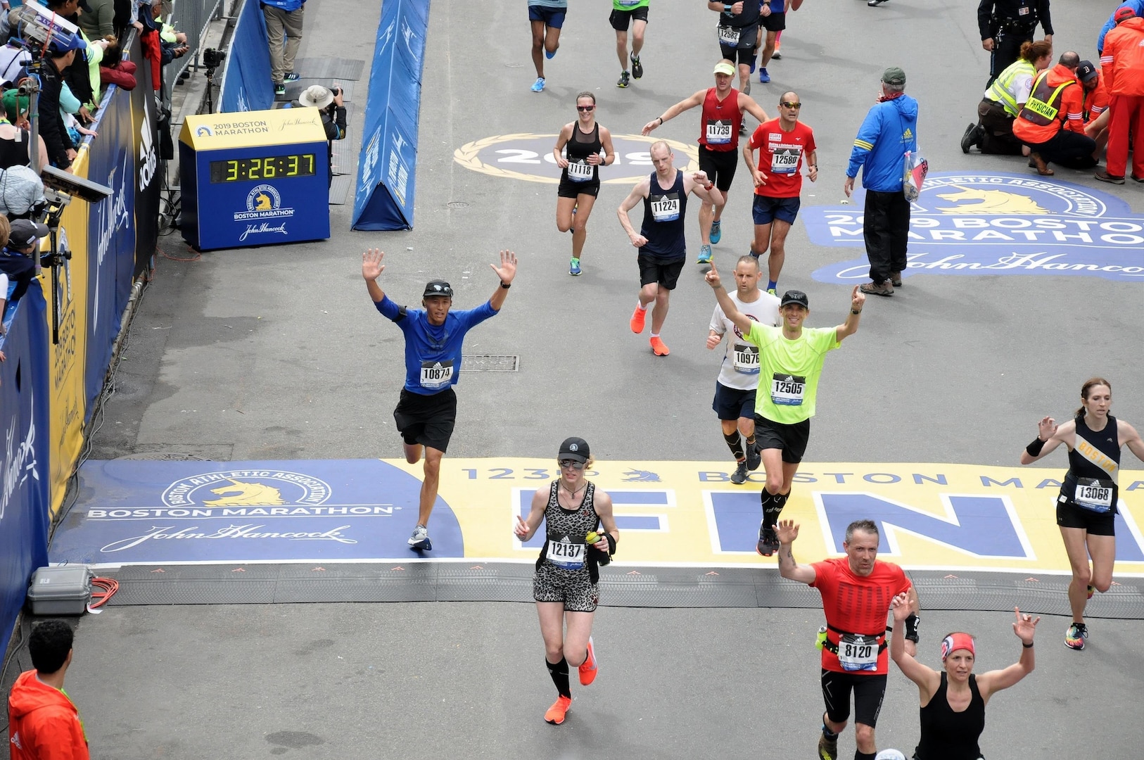 Lt. Col. (Dr.) Trevor Lim (left), 59th Medical Wing Radiation Oncology chief, completed the 2019 Boston Marathon April 15 in Boston, Massachusetts. Lim completed the race in the top 28 percent of overall finishers with a run time of 3:24:49.