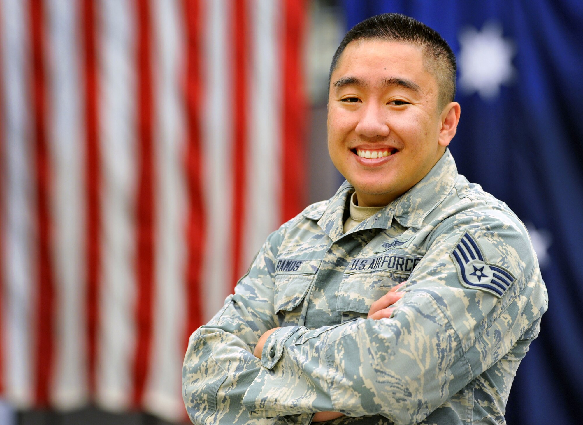 Staff Sgt. Christian Ramos, 9th Combat Operations Squadron, poses for a photo during the Unit Training Assembly Apr. 7, 2019.