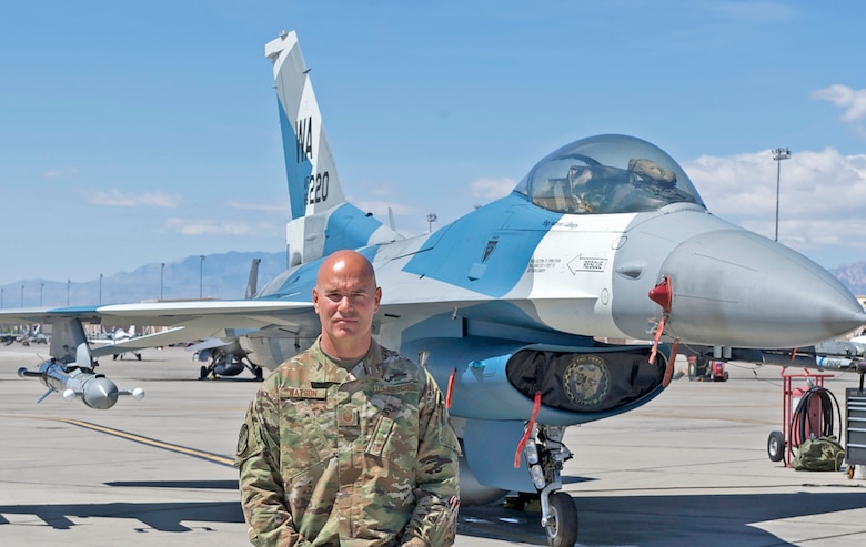 Master Sgt. Dustin Watson, 926th Aircraft Maintenance Squadron crew chief, was awarded the Thomas N. Barnes Award for Air Force Reserve Command (AFRC) April 18, at Nellis Air Force Base, Nev. The award is given annually to the most outstanding crew chief in the command. (U.S. Air Force photo by Nick Janeway)