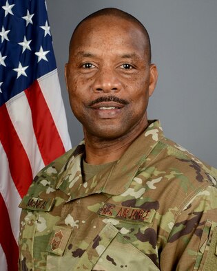 Portrait of U.S. Air Force Chief Master Sgt. Robert McNeal, the 169th Security Forces Squadron superintendent at McEntire Joint National Guard Base, South Carolina Air National Guard, Jan. 3, 2019.  (U.S. Air National Guard photo by Master Sgt. Caycee Watson)