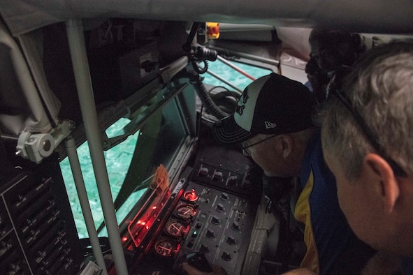 U.S. Air Force Senior Master Sgt. Lindsay Moon, 344th Air Refueling Squadron (McConnell Air Force Base, Kan.) superintendent, briefs the capabilities of the KC-46 Pegasus
