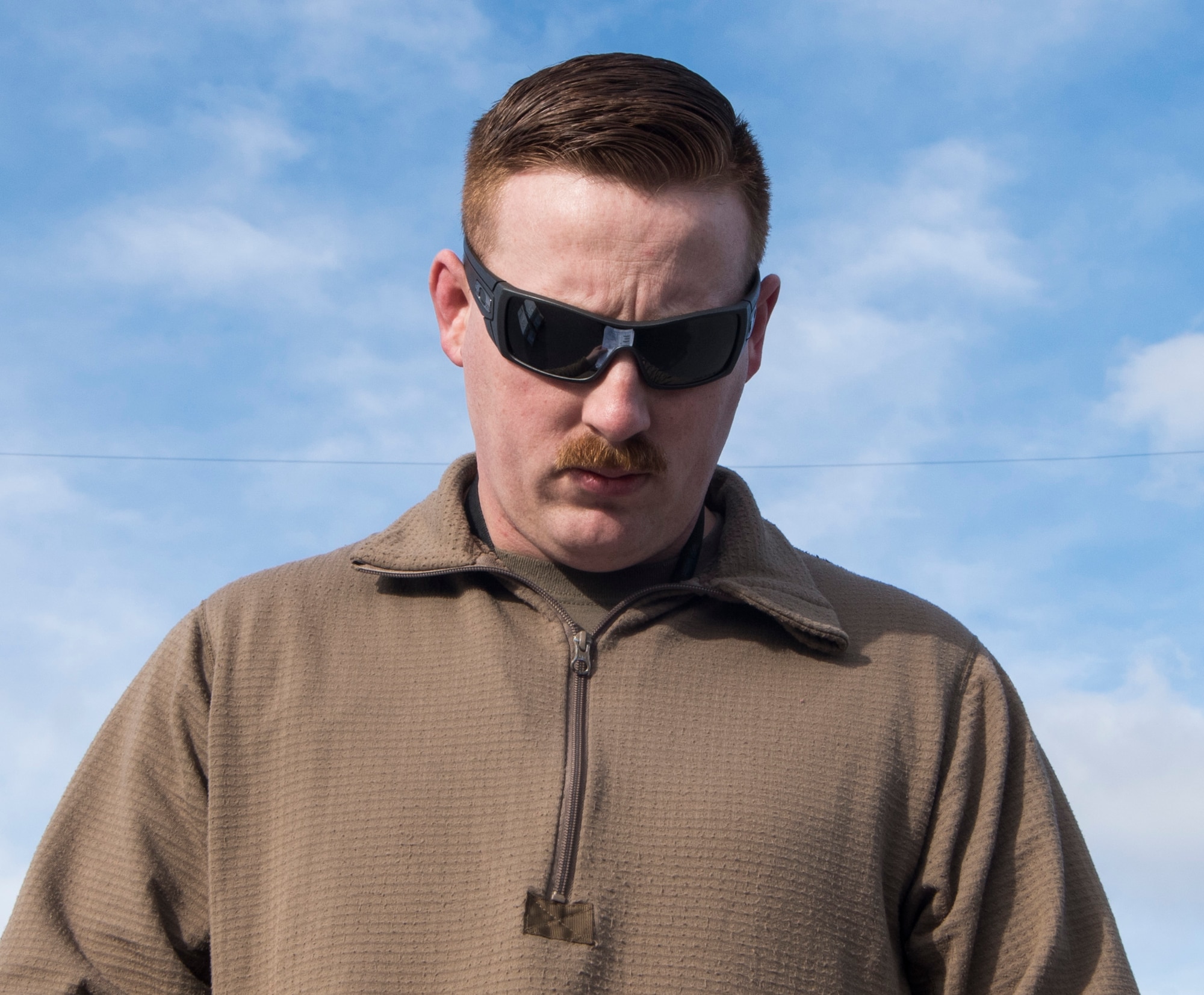 U.S. Air Force Tech. Sgt. Colten Mullins, 3rd Munitions Squadron senior munitions inspector, performs an in-check of munitions during the Spring Ammunition Barge arrival at Joint Base Elmendorf-Richardson, Alaska, April 24, 2019. The ammo barge contained six containers and over 50,000 pounds of munitions.
