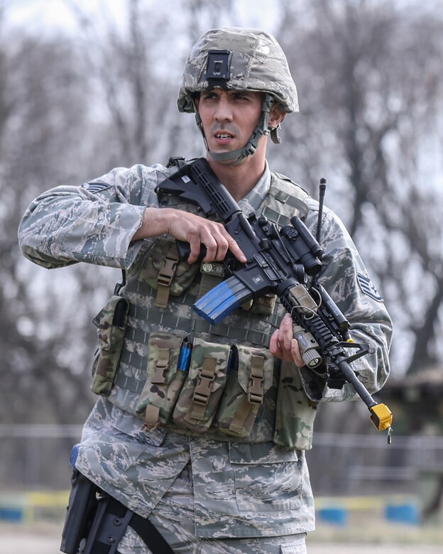 Staff Sgt. Patrick First, 445th Security Forces Squadron fire team member, is the 445th Airlift Wing May Spotlight Performer.