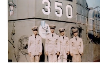 A photo of the LCI 350 and crewmembers