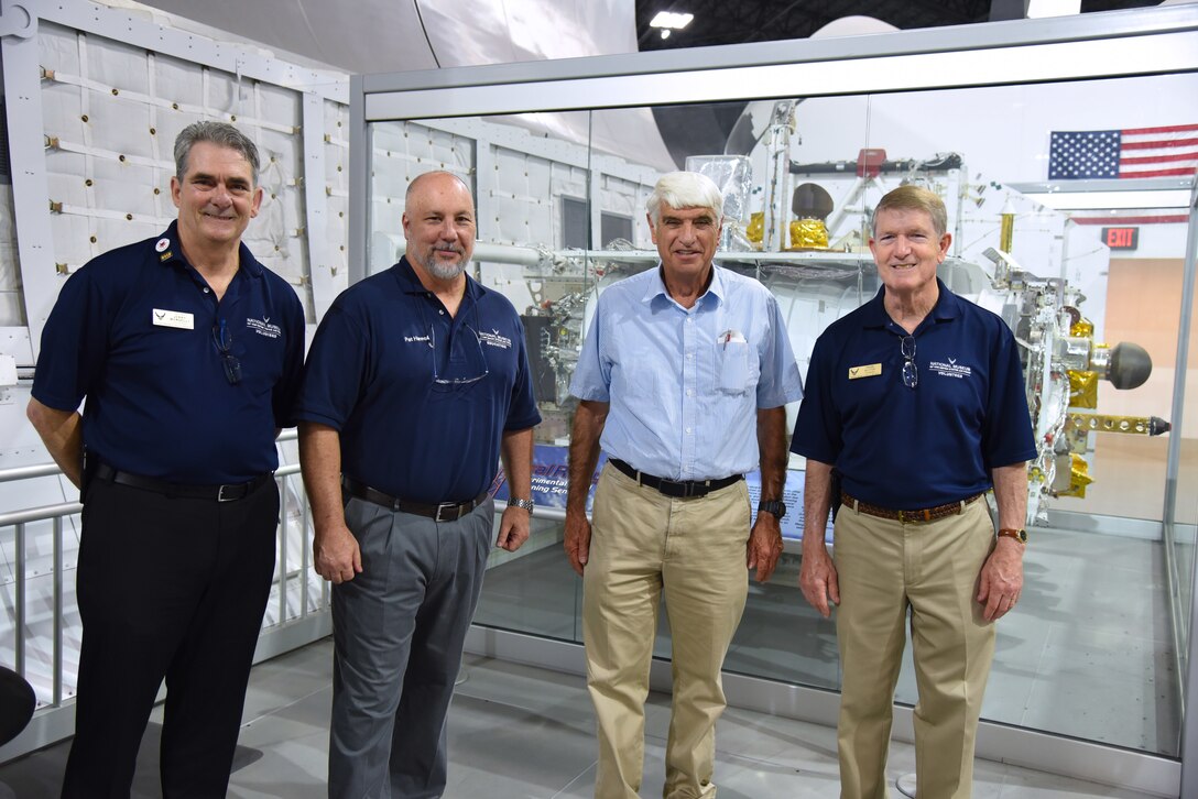 Former USAF test pilot and NASA Astronaut Sidney M. Gutierrez visited the National Museum of the USAF and viewed CCT-1 which he trained on for his shuttle missions on STS-40 and STS-59. Colonel(Ret.) Gutierrez has logged over 4,500 hours flying time in approximately 30 different types of airplanes, sailplanes, balloons, and rockets.(U.S. Air Force photo by Ken LaRock)