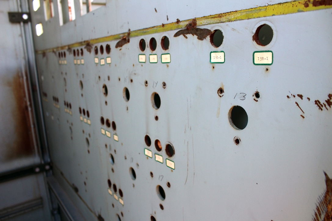 The SM-1A Deactivated Nuclear Power Plant's former control panel is featured during a site tour April 24, 2019. SM-1A, located in Fort Greely, Alaska, will be completely decommission and dismantled by the Baltimore District, with its Radiological Center of Expertise, and in partnership with Fort Greely Garrison and Alaska District personnel. The SM-1A project team is committed to transparently sharing accurate information in a timely manner throughout the course of the project and among all relevant parties, making sure concerns among stakeholders are quickly addressed.