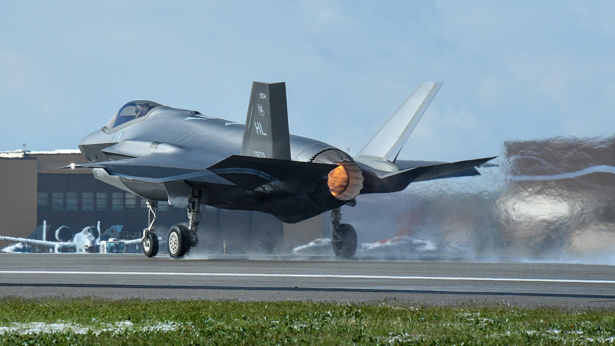 An F-35A takes off during a combat exercise at Hill Air Force Base, Utah, May 1, 2019.