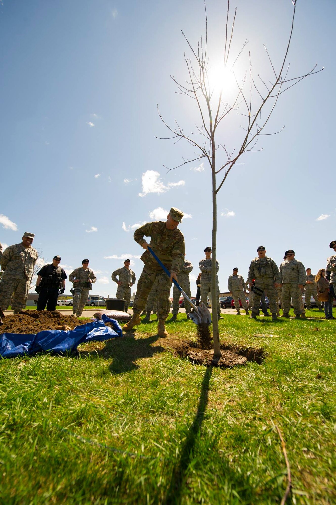 The 934th Security Forces Squadron commemorated Arbor Day during a tree planting ceremony at the Minneapolis-St. Paul Air Reserve Station, Minn., April 26, 2019.  Additionally, a time capsule was placed underneath the tree to memorialize the occasion and event.