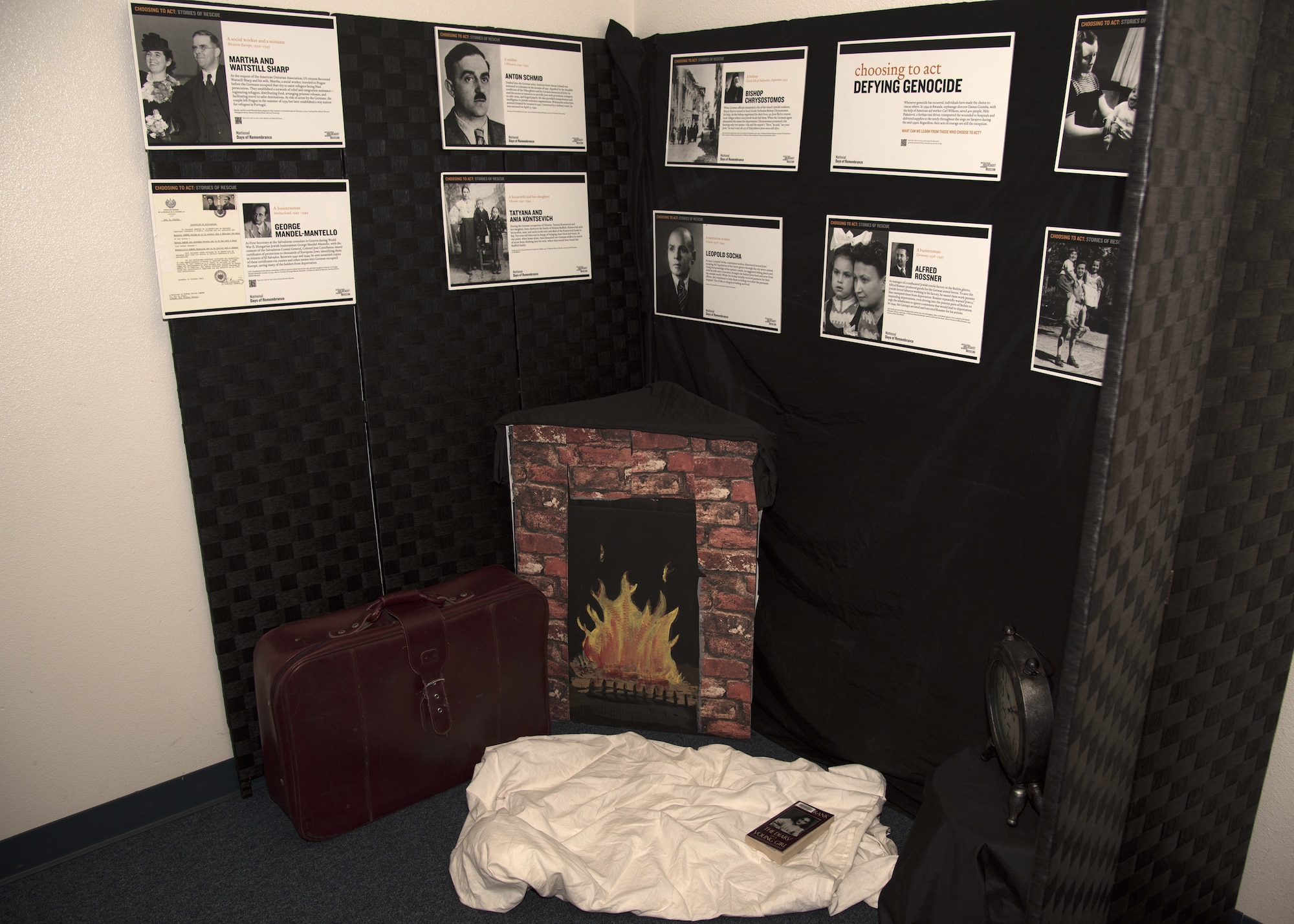 A Hiding Place scene is on display in the library April 30, 2019 at Luke Air Force Base, Ariz.
