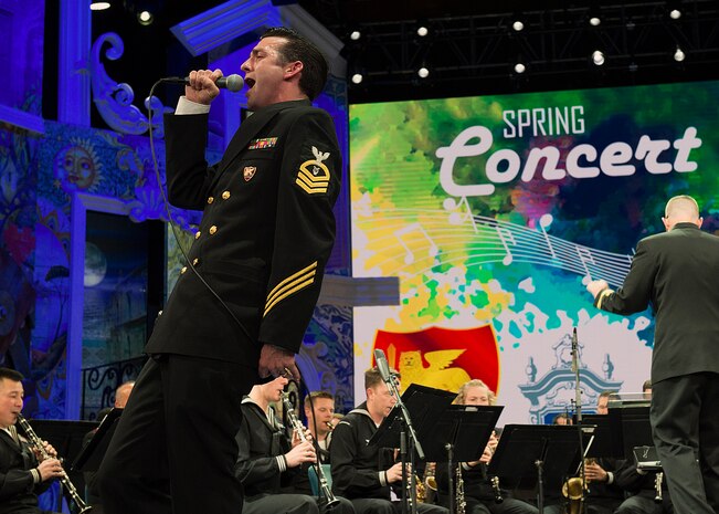 Visitors to Rai Auditorium were treated to a variety of traditional standards, pop hits, medlies, and classical music selections during a spring concert by the U.S. Naval Forces Europe Band in collaboration with the cast of singers from the Neapolitan choir ‘That’s Napoli Live Show’ in Naples, Italy, May 3, 2019.
