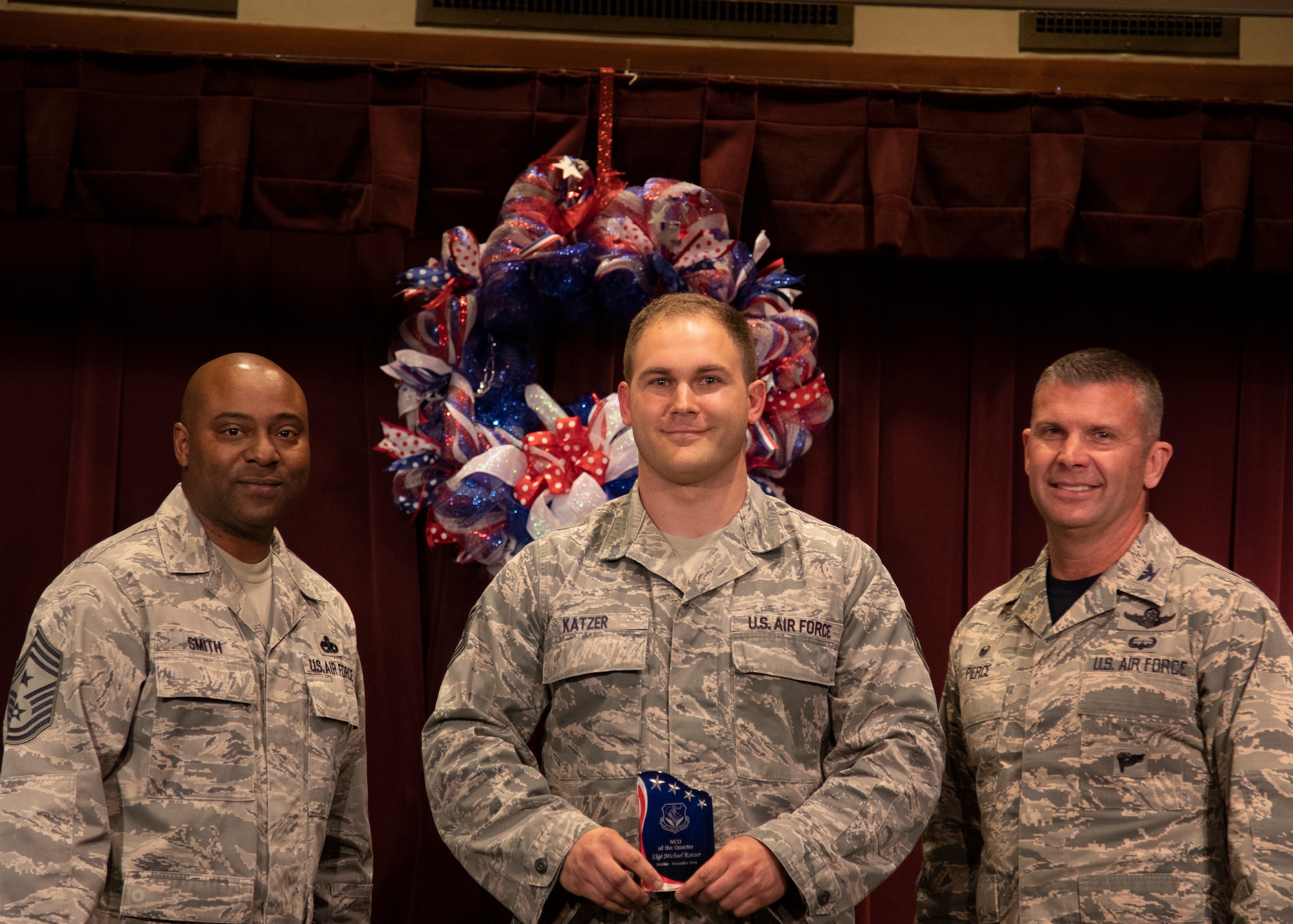 Tech. Sgt. Michael Katzer, 446th Aircraft Maintenance Squadron, wins the award for Noncommissioned Officer of the Quarter.