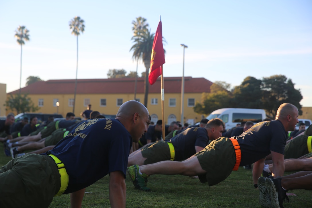 SgtMaj Palos, the SgtMaj of the Marine Corps Recruiters School, can always be found leading from the front. SgtMaj Palos is one of the main pillars of leadership at the schoolhouse.