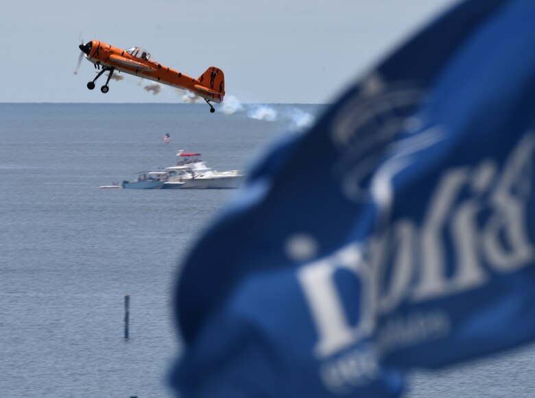 The Twin Tigers perform during the Keesler and Biloxi Air and Space Show in Biloxi, Mississippi, May 5, 2019. The U.S. Air Force Thunderbirds are headlining the Keesler and Biloxi Air and Space Show May 4-5. Thunder Over the Sound is a unique, one-of-a-kind event where a base and its surrounding city jointly host an air show geographically separated. (U.S. Air Force photo by Kemberly Groue)